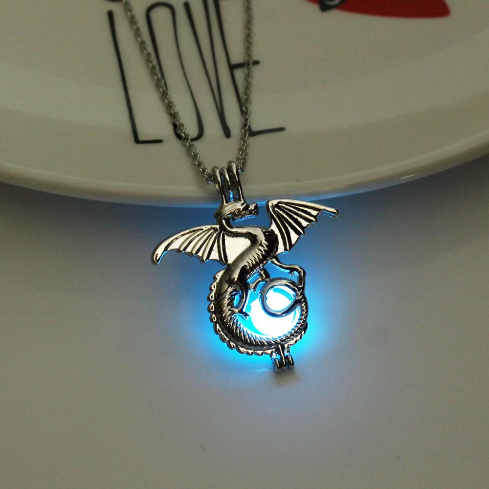 Halloween Moonlight Stone Hollow Luminous Pendant Necklace