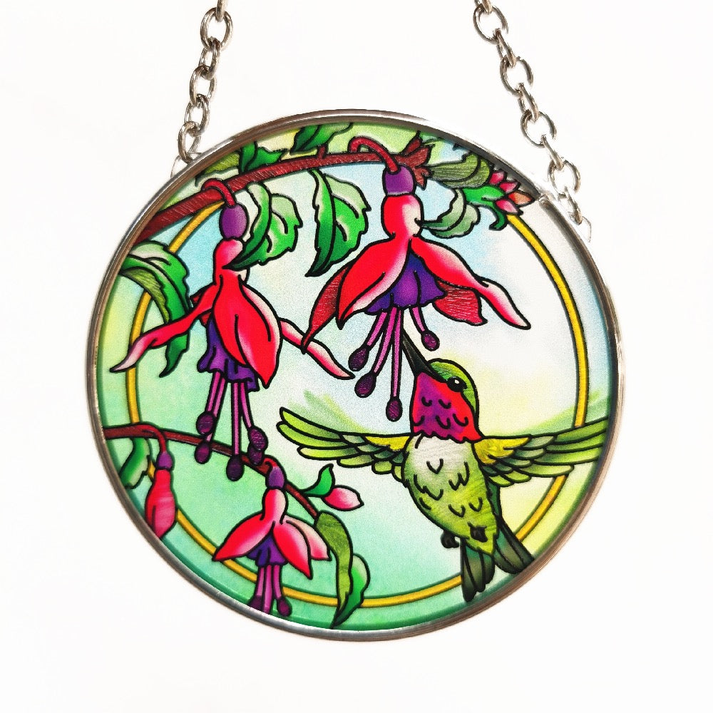 Hummingbird Stained Glass SunCatcher