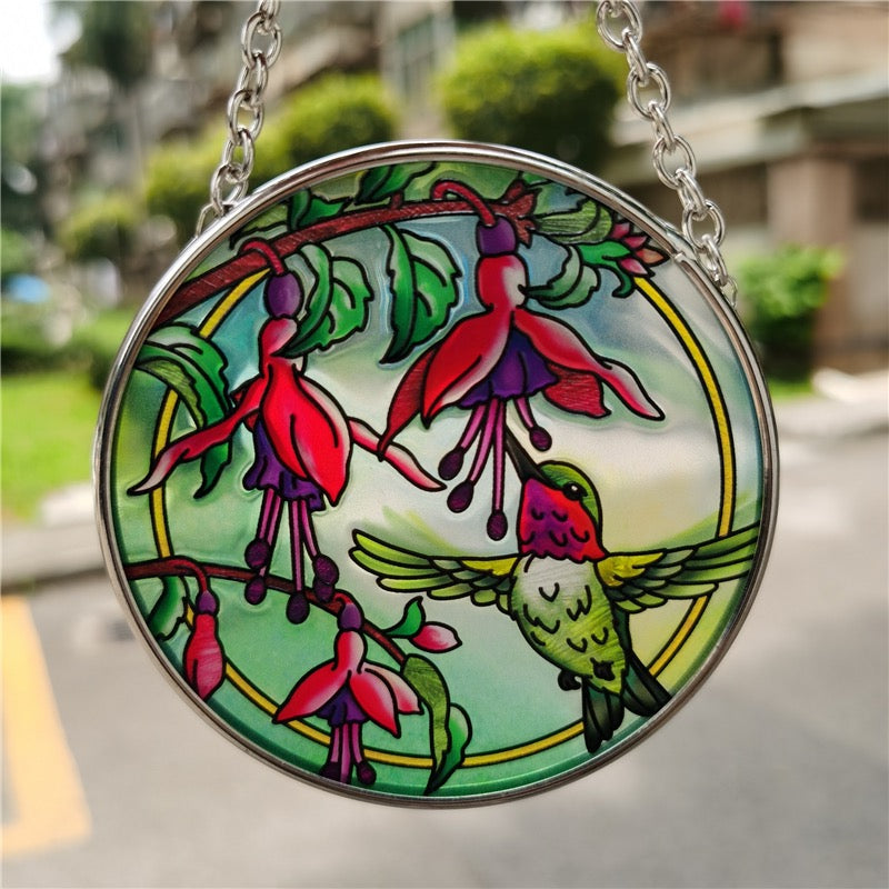 Hummingbird Stained Glass SunCatcher