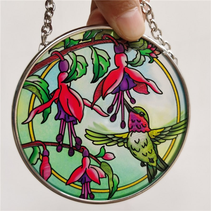 Hummingbird Stained Glass SunCatcher