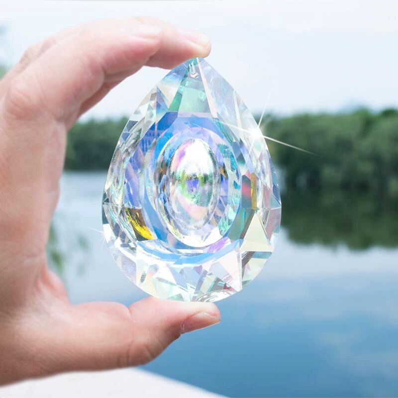 Dangling Dragon Eye Crystal Prism Suncatcher Rainbow Maker Pendant