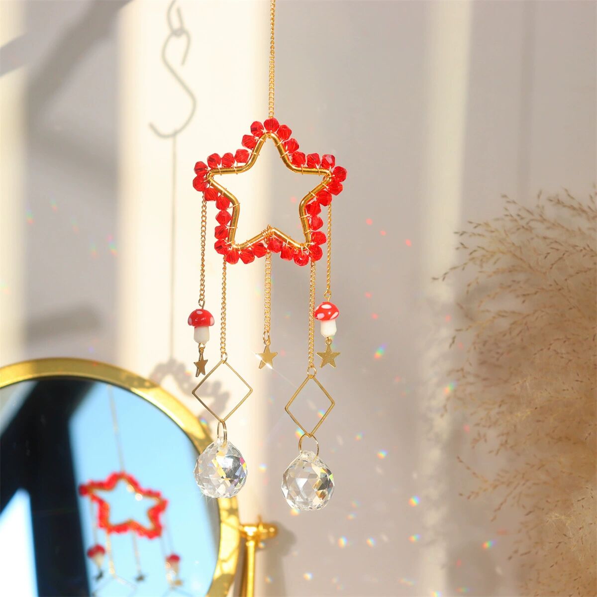 Entwined Moon Star Heart Crystal Suncatcher Rainbow Maker Pendant