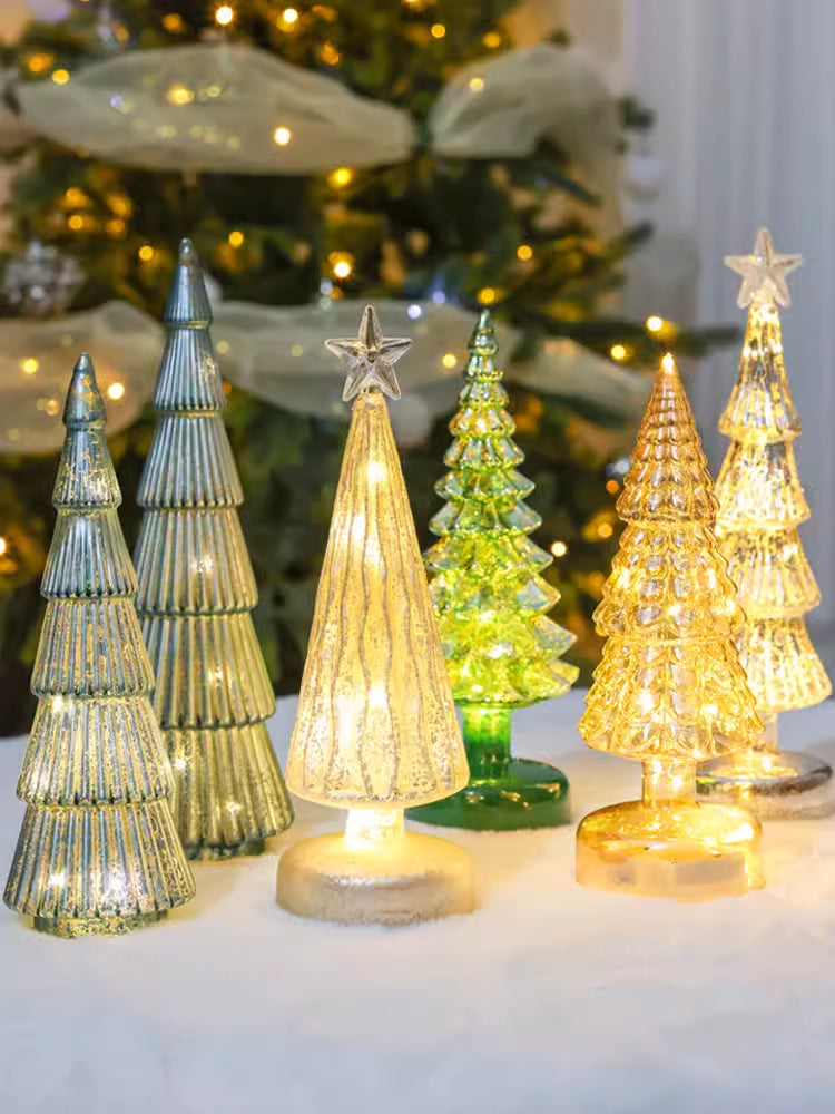 Christmas Glass Decorative Lights Mini Christmas Tree