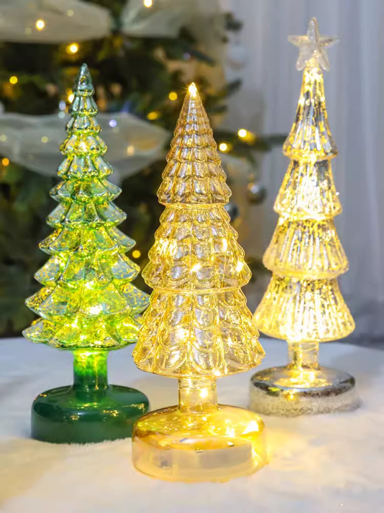 Christmas Glass Decorative Lights Mini Christmas Tree