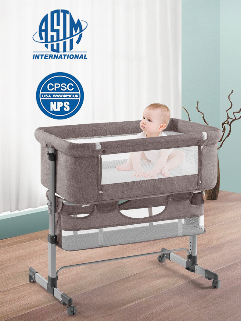 3 in 1 Baby Crib Bedside Crib,Baby Bassinet,Baby Bed Adjustable Portable Bed