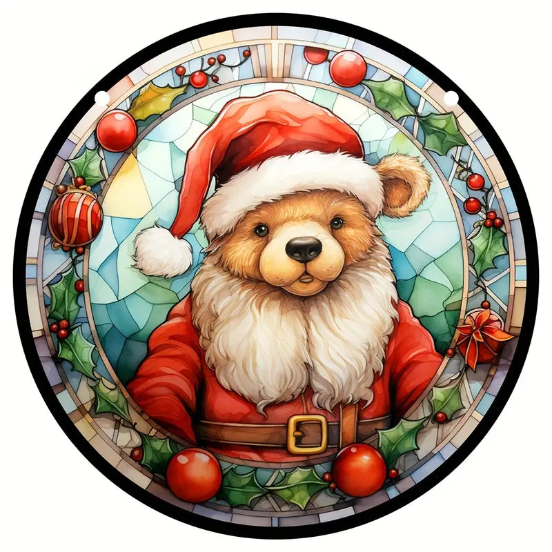 Christmas Bear Decorations Suncatcher