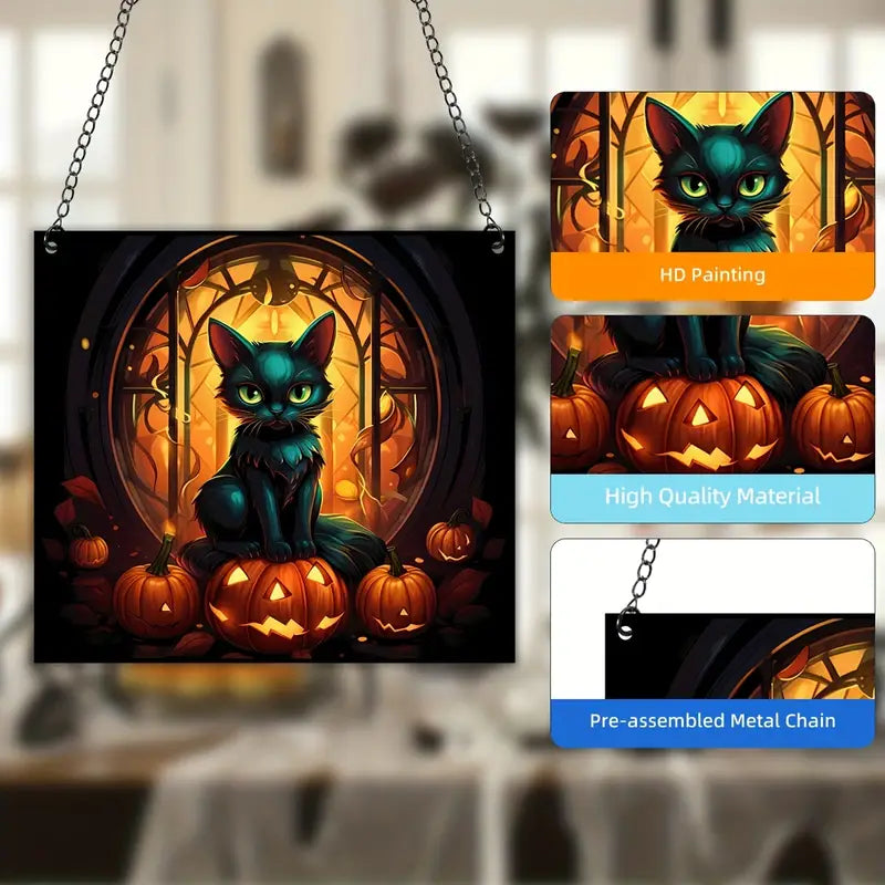 Cat Suncatcher For Window Halloween Decor