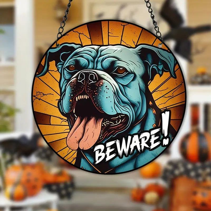 Halloween Vicious Dog Stained Window Hangings