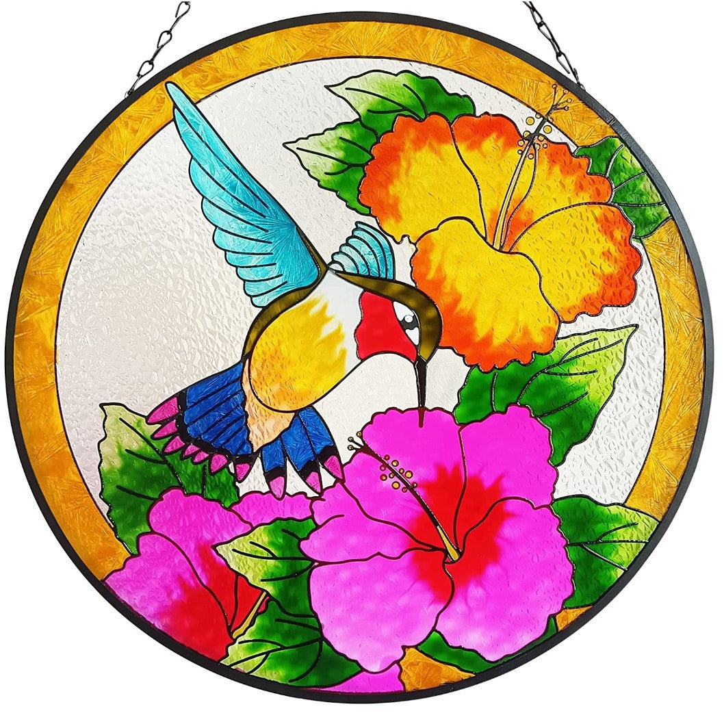 Stained Glass Suncatcher Window Hanging 12”