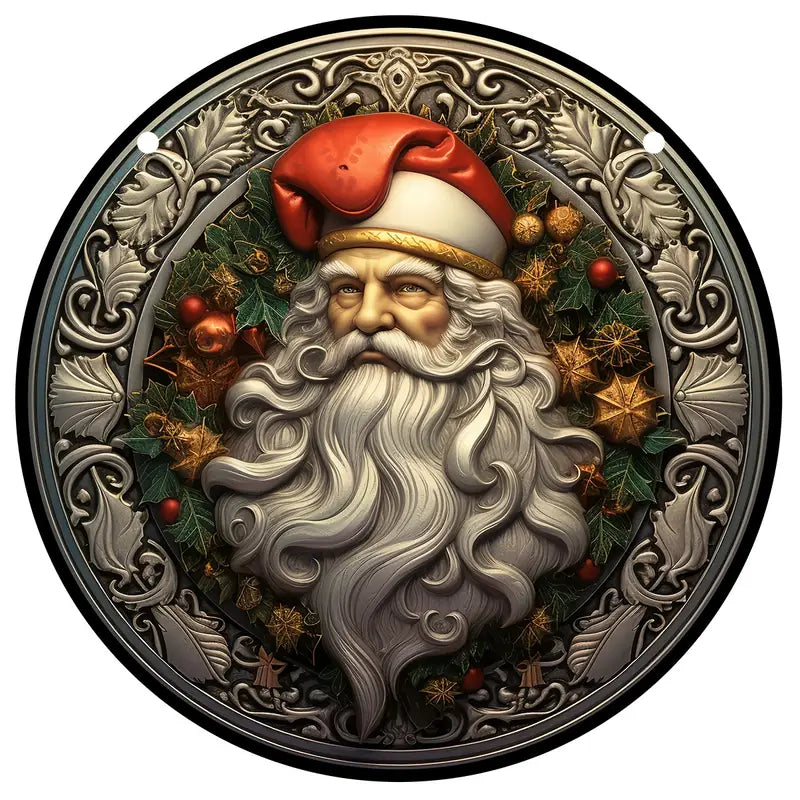 Santa Suncatcher Xmas Stained Decor