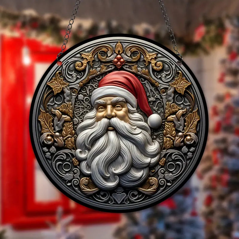 Santa Suncatcher Xmas Stained Decor