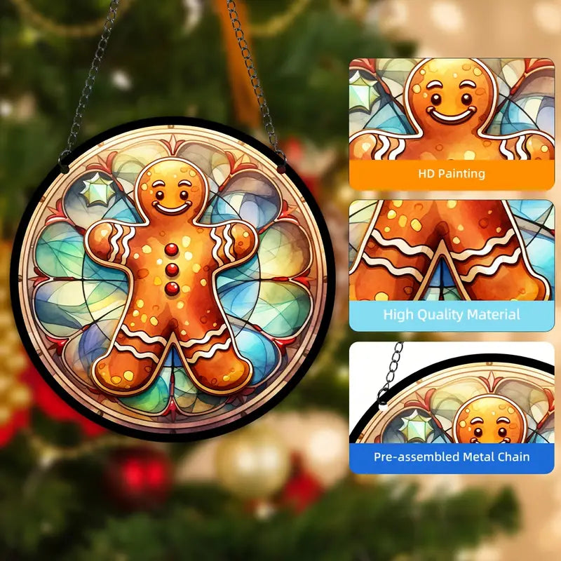 Gingerbread Stained Suncatcher