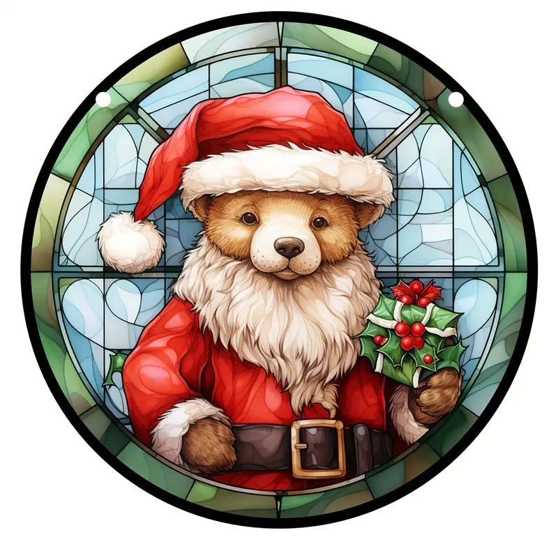 Christmas Bear Decorations Suncatcher