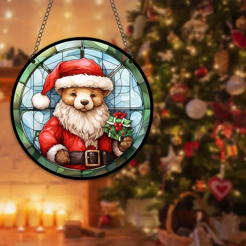 Christmas Bear Decorations Suncatcher