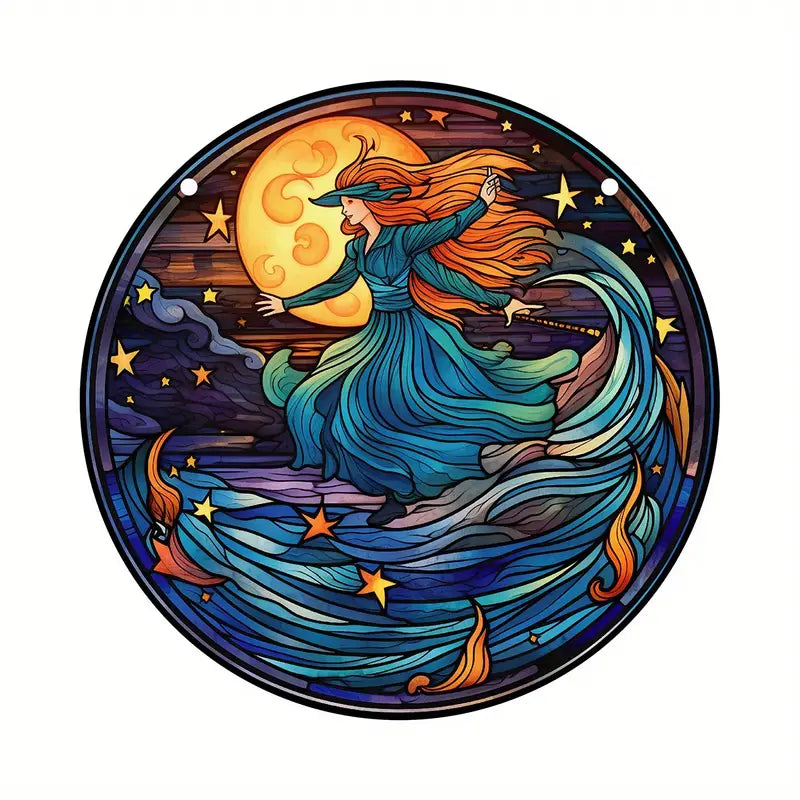 Witch Sun Catcher Wall Art Hanging