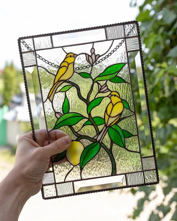 Cardinal Painted Acrylic Glass Panel