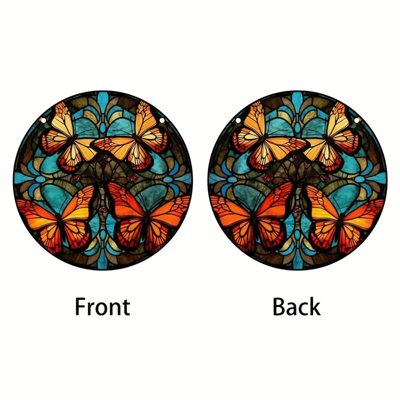 Butterfly Stained Suncatcher,Butterfly Ornament Window Hanging Decor