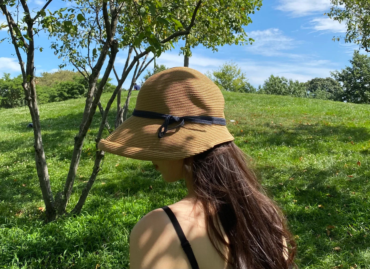 Hepburn Type Straw Hat, Retro Foldable Rolled Edge Straw Hat