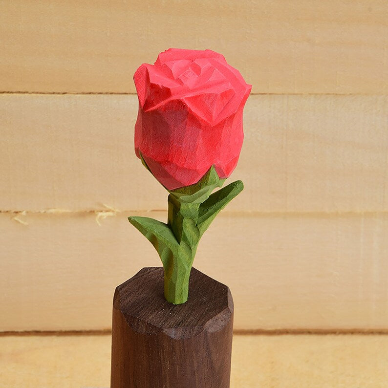 Hand Carved Wooden Rose Ornament Home Decor Personalized Gift