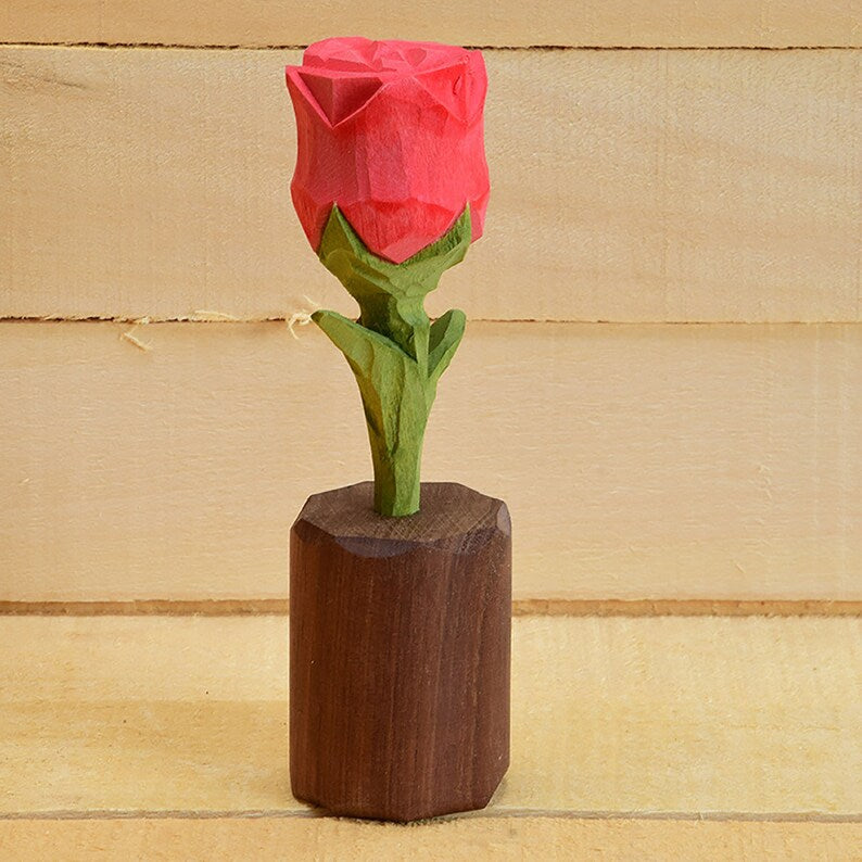 Hand Carved Wooden Rose Ornament Home Decor Personalized Gift
