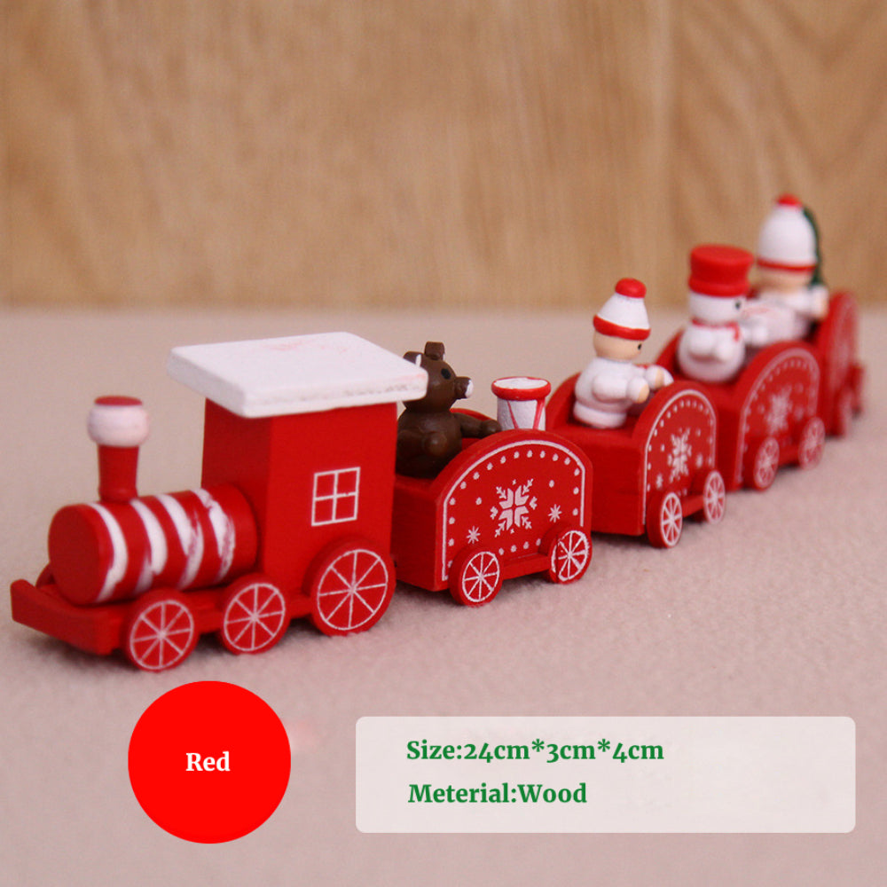 Christmas Wooden Little Train Children's Christmas Gift Decoration