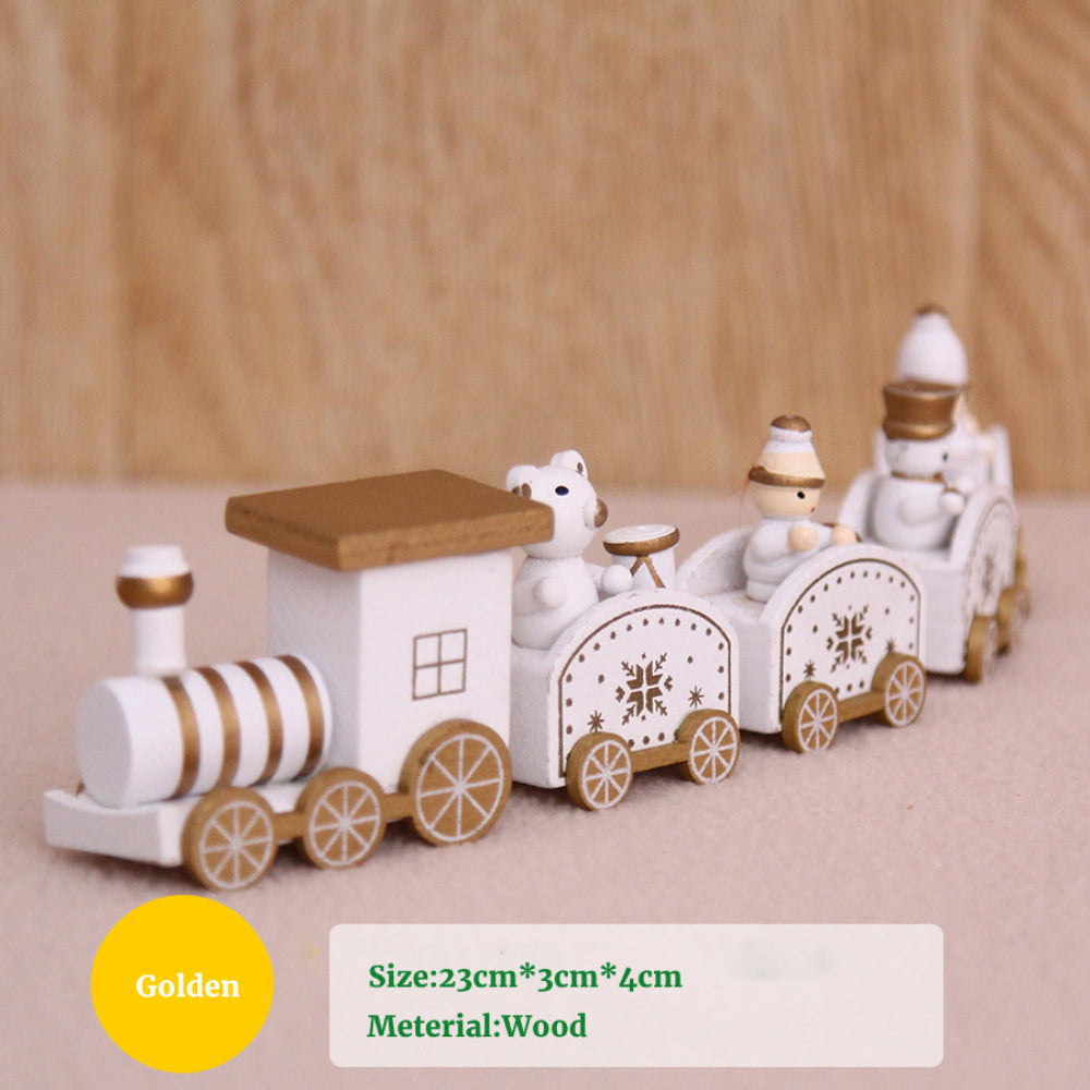 Christmas Wooden Little Train Children's Christmas Gift Decoration