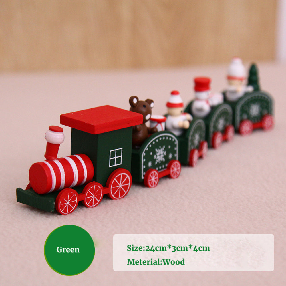 Christmas Wooden Little Train Children's Christmas Gift Decoration