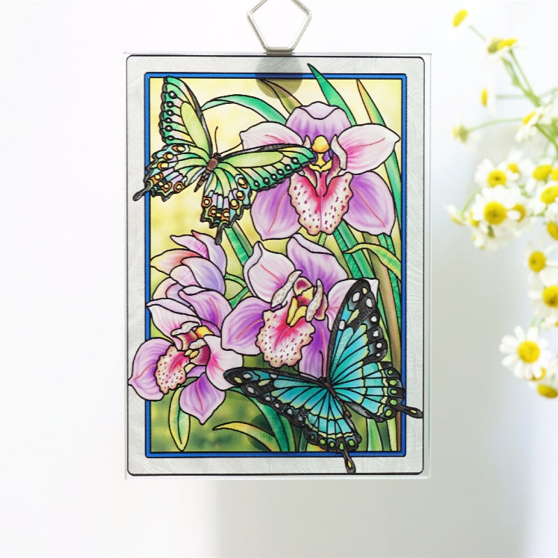Red Cardinal Stained Glass Window Hanging, Cardinal Memorial Gifts