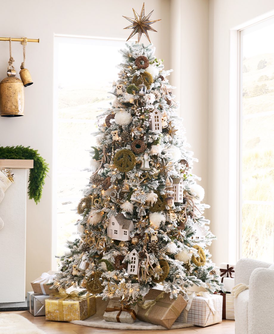 Snow flocked christmas tree deals