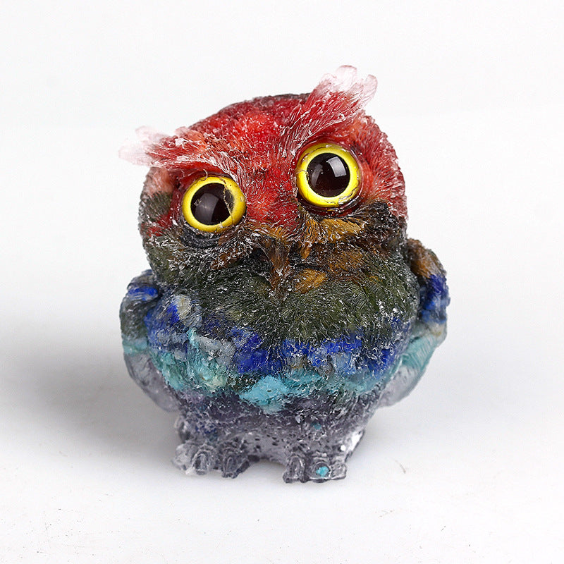 Hand-carved Natural Crystal Owl Statue Reiki Healing Decoration Best Gift