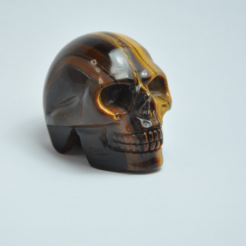 Crystal Skull, Hand Carved Gemstone Fine Art Sculpture