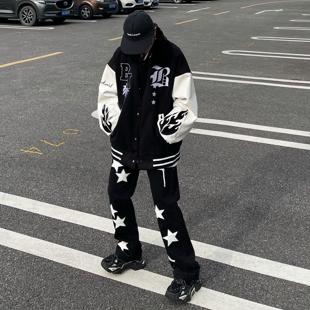 Varsity Jackets Baseball Graphic Harajuku Streetwear Unisex Uniform