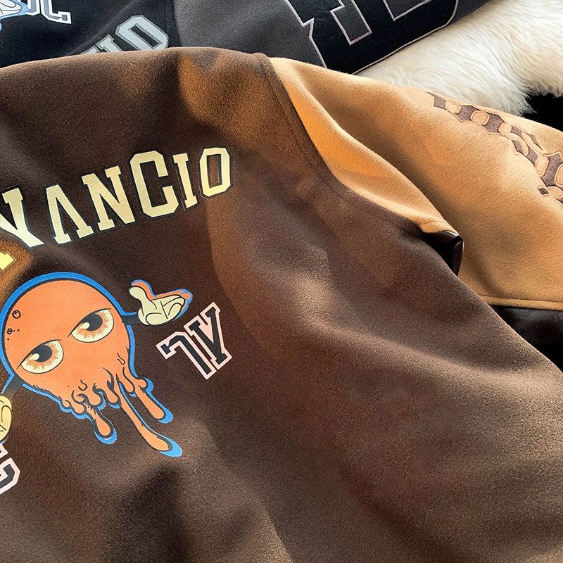 Varsity Jacket Vintage Graphic Baseball Jacket Unisex Coats Streetwear