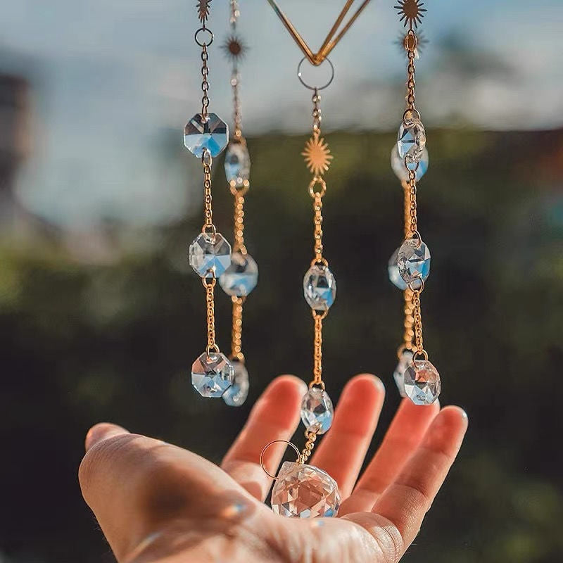 Crystal Suncatcher Hanging Wind Chime Style Garden Rainbowmaker