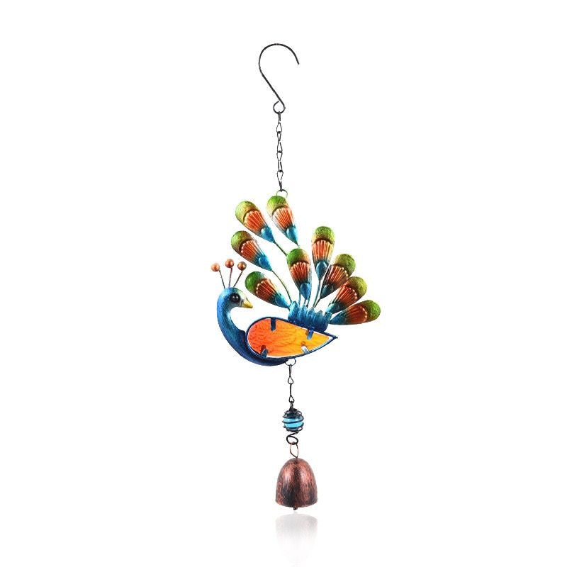 Creative Painted Peacock Iron Wind Chimes Hanging Decoration