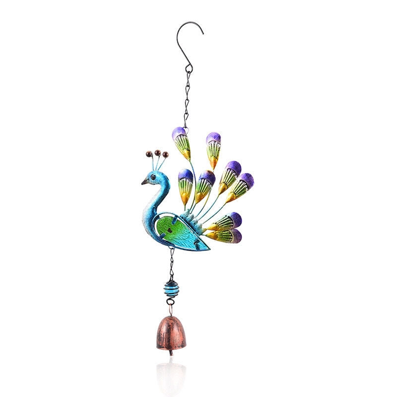 Creative Painted Peacock Iron Wind Chimes Hanging Decoration