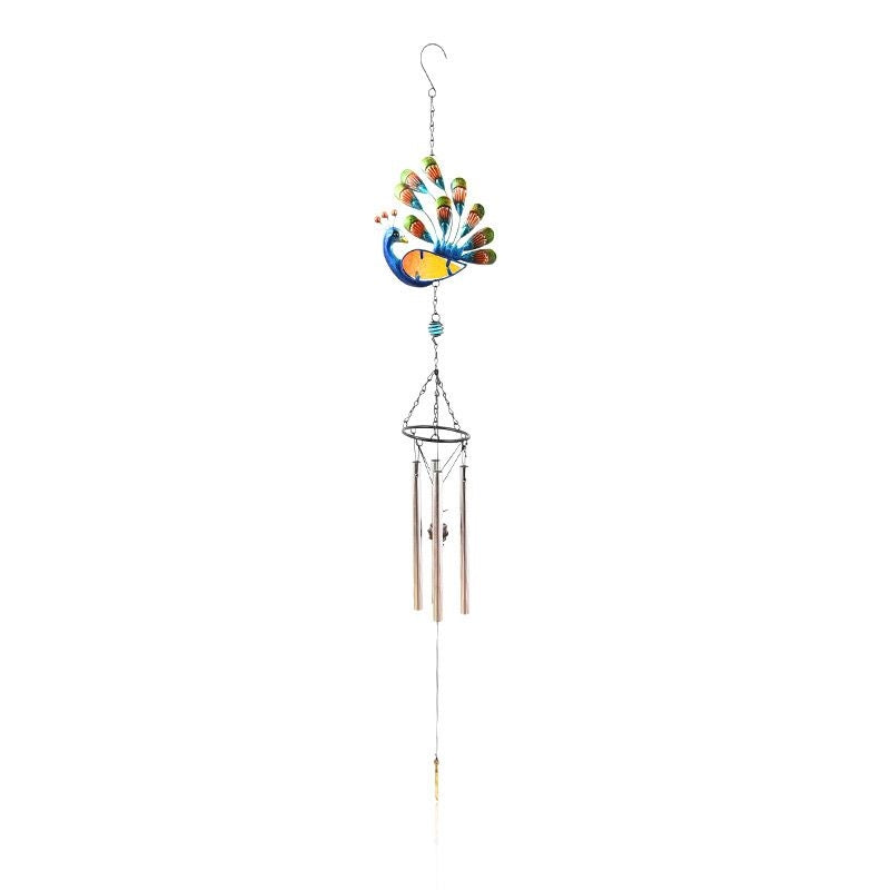Creative Painted Peacock Iron Wind Chimes Hanging Decoration