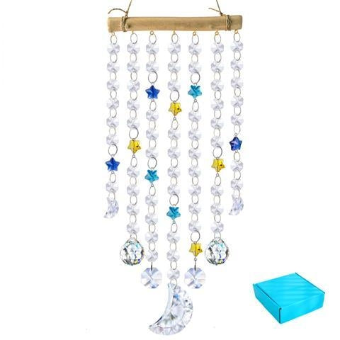 Crystal Moon Star Prism Suncatcher Rainbow Maker Pendant Hanging Decoration