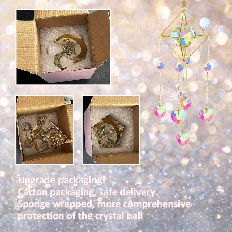 Suncatcher Heart Crystal Pendant Ornament Hanging Wind Chimes
