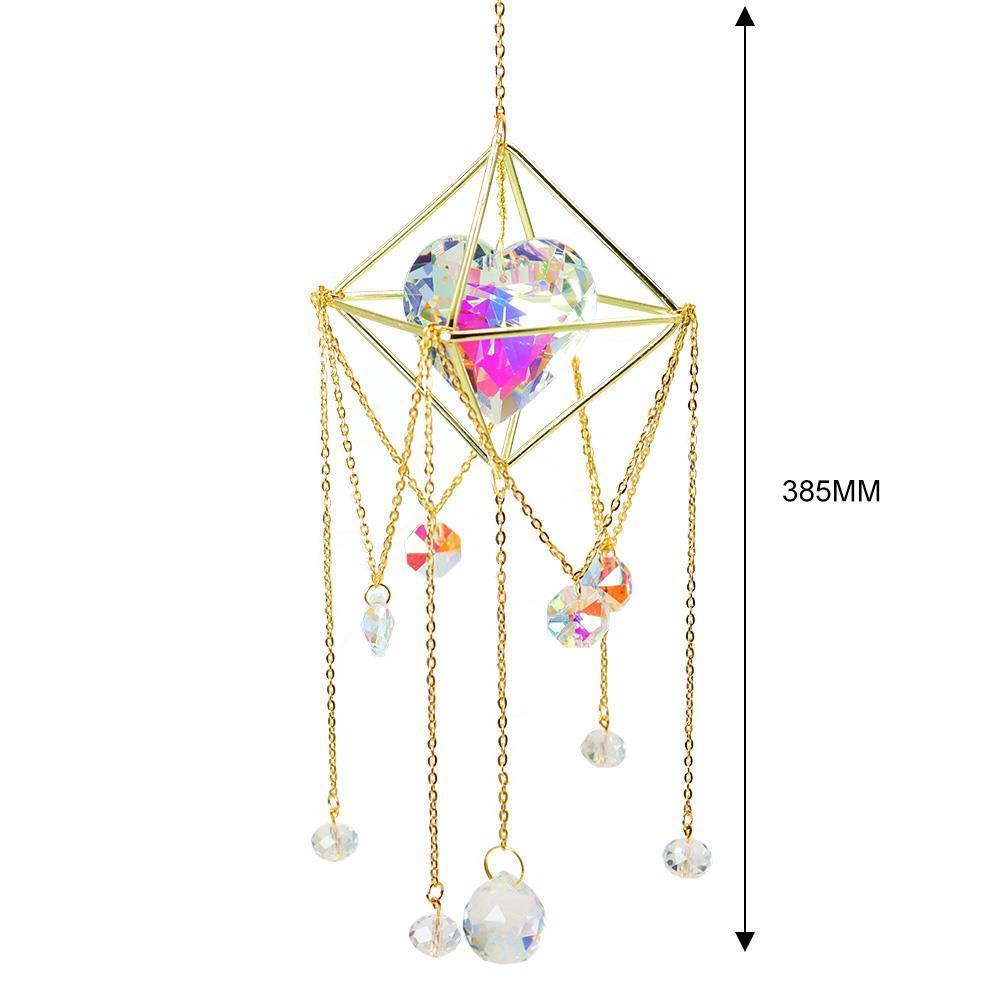 Suncatcher Heart Crystal Pendant Ornament Hanging Wind Chimes