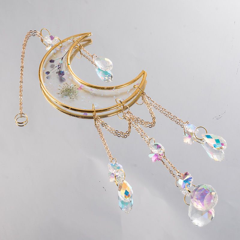 Garden Crystal Moon Dream Catcher Suncatcher Ornament