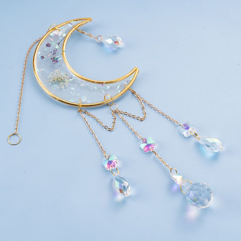 Garden Crystal Moon Dream Catcher Suncatcher Ornament