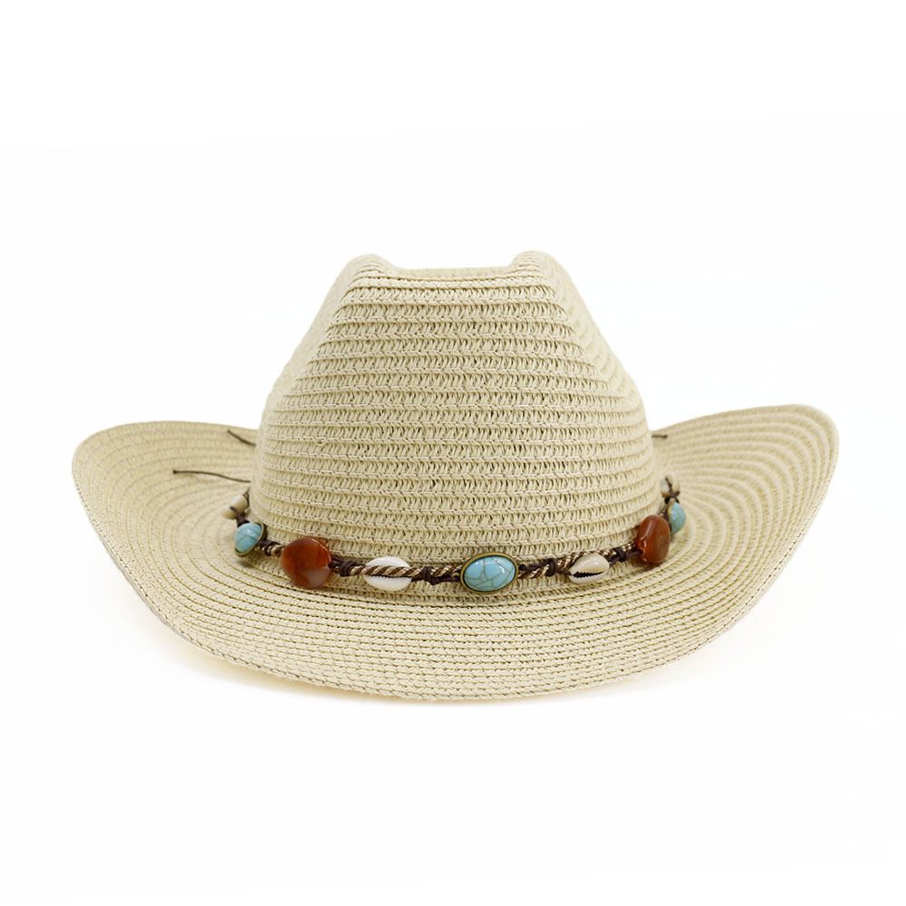 Western Cowboy Straw Hat Women's Outdoor Seaside Beach Sunshade Hat