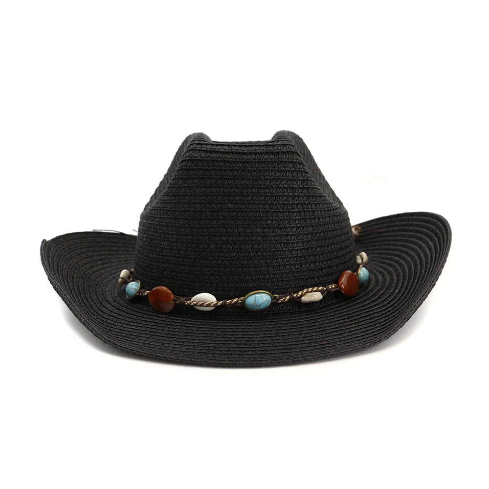 Western Cowboy Straw Hat Women's Outdoor Seaside Beach Sunshade Hat