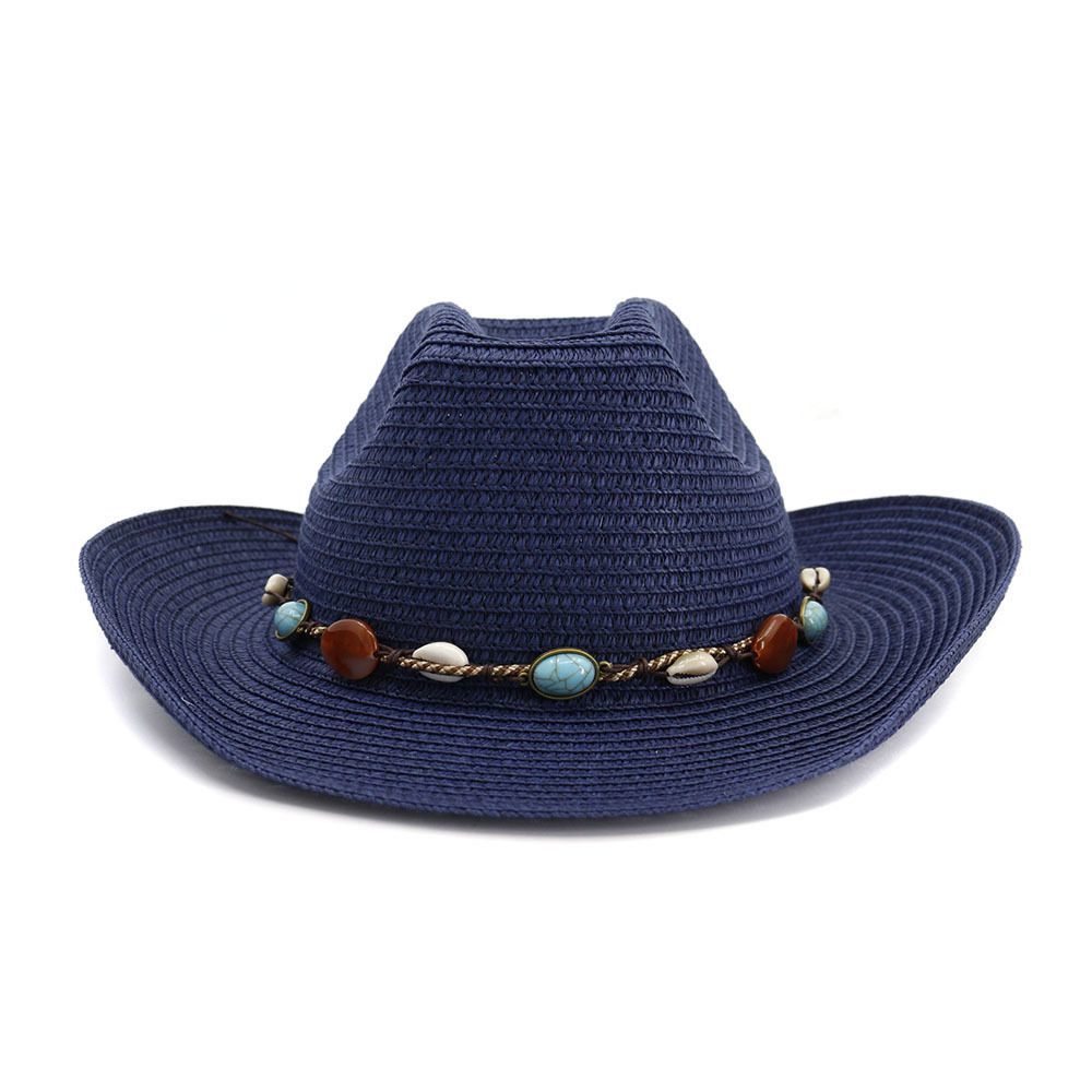 Western Cowboy Straw Hat Women's Outdoor Seaside Beach Sunshade Hat