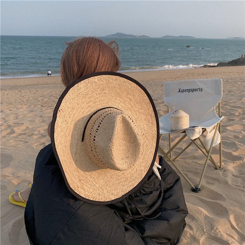 Raffia Braided Straw Hat Women Summer Sunshade Beach Vacation Hat