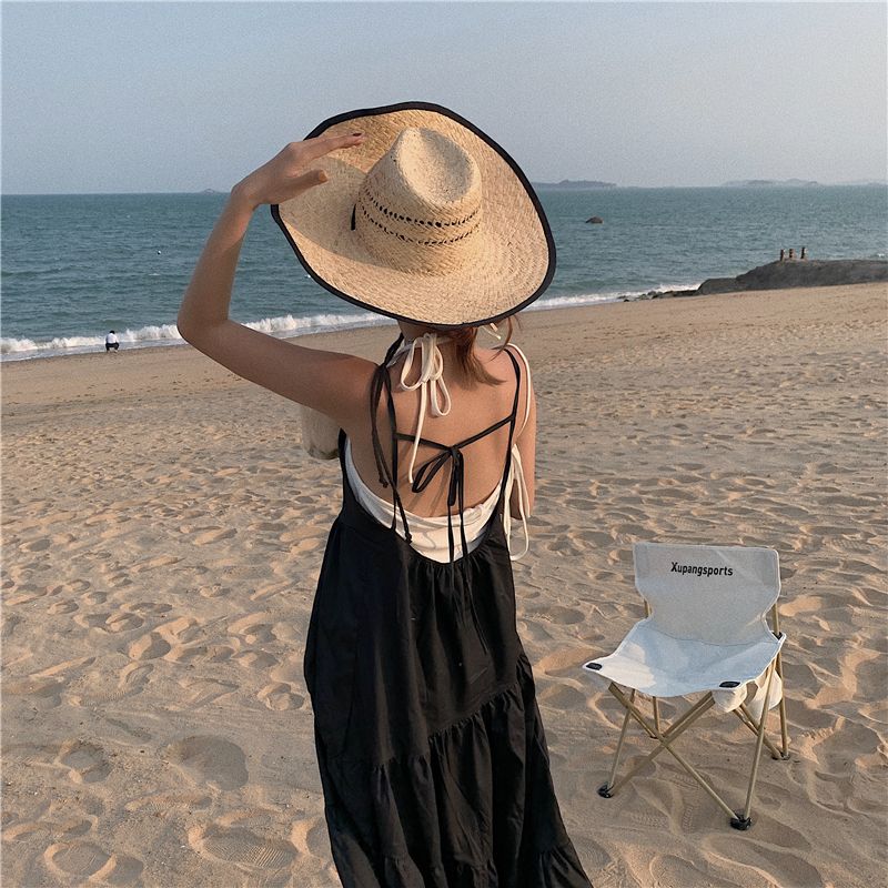 Raffia Braided Straw Hat Women Summer Sunshade Beach Vacation Hat