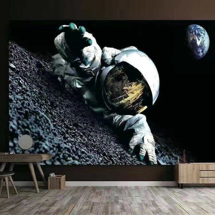 Astronaut Tapestry Trippy Galaxy Psychedelic Space Pilot Wall Hanging-(78x59Inch)