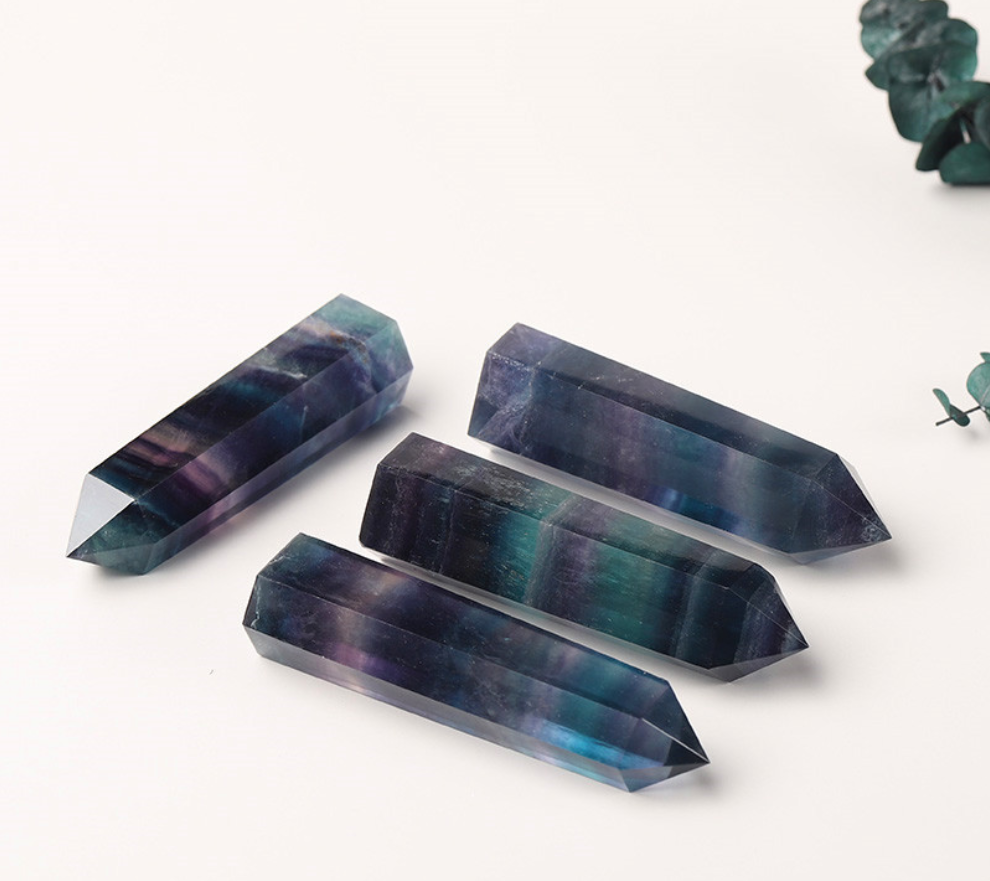 Natural Colorful Fluorite Crystal Pillar Ornament for Home Decoration