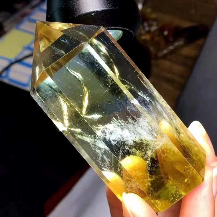 Natural Crystal Citrine Single Pointed Hexagonal Prism